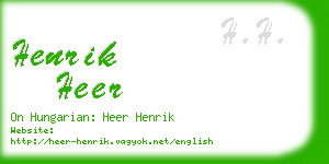 henrik heer business card